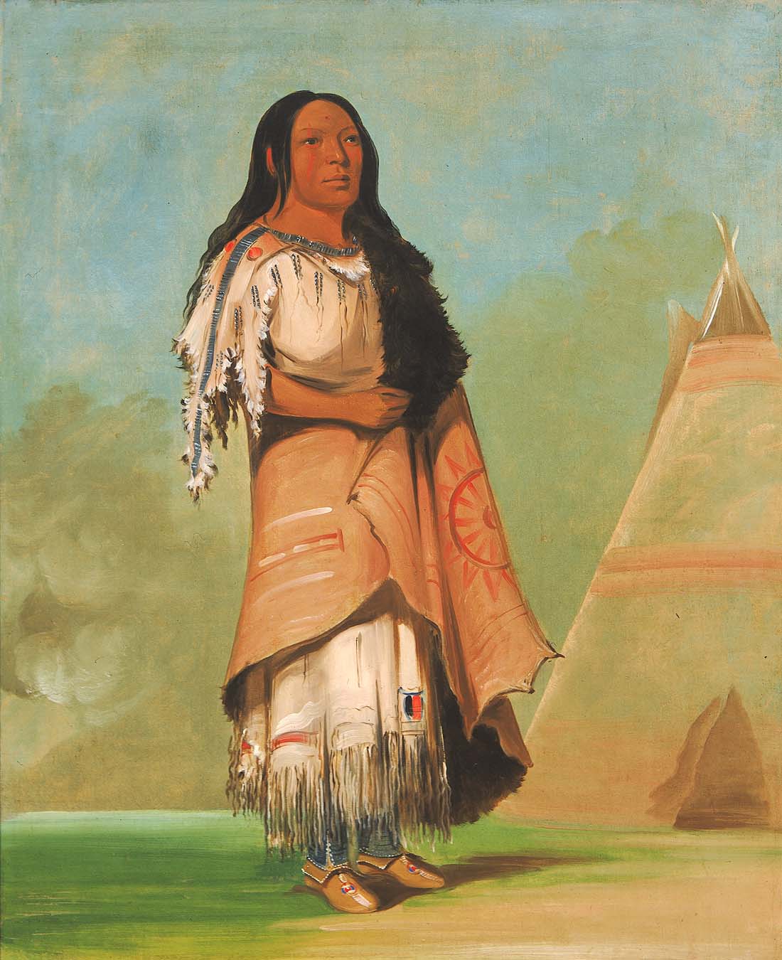 Ah'-kay-ee-pix-en, la femme qui frappe beaucoup - George Catlin