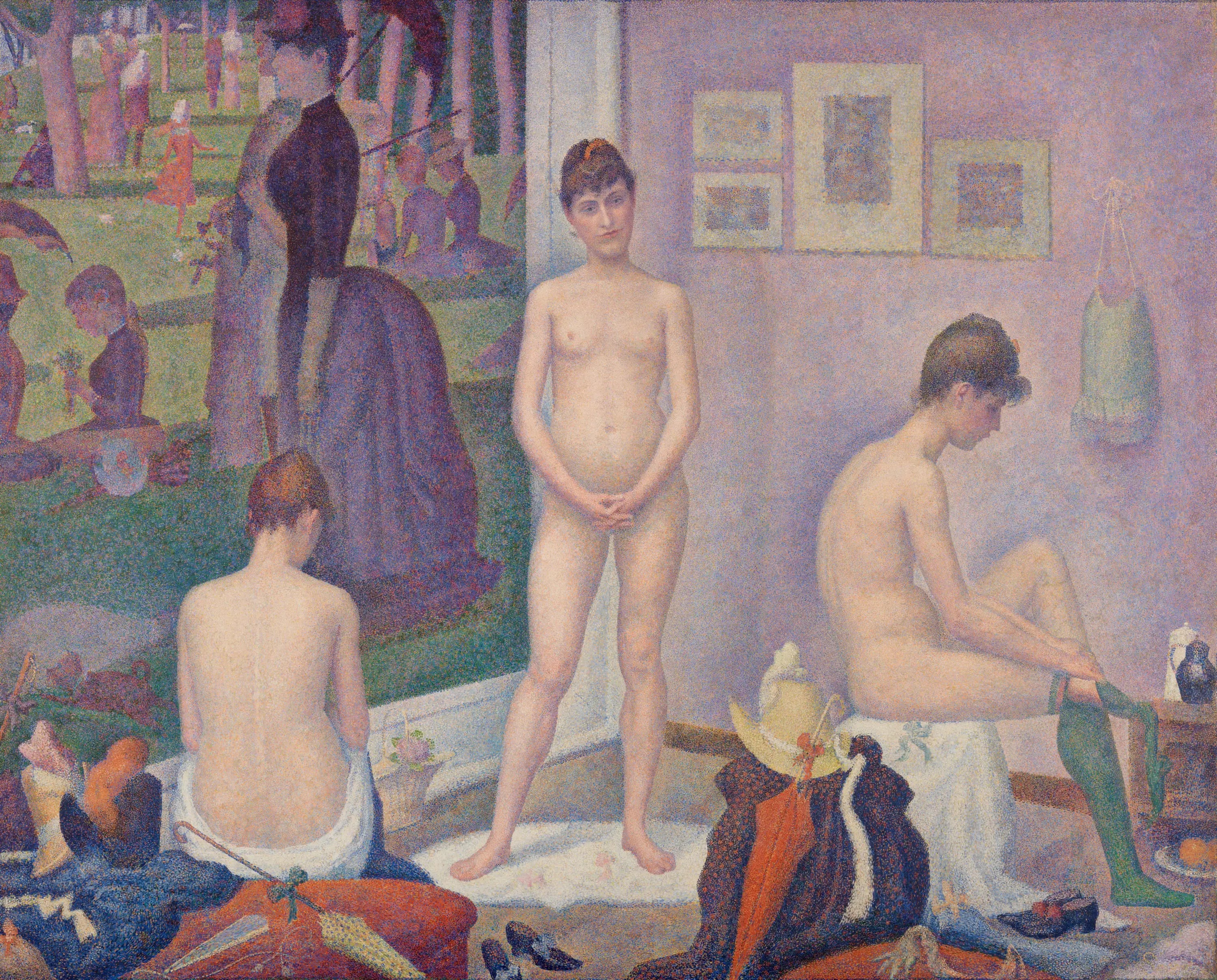Reproduction du tableau « Les Poseuses - Georges Seurat » par Alpha Reproduction en peinture à l’huile