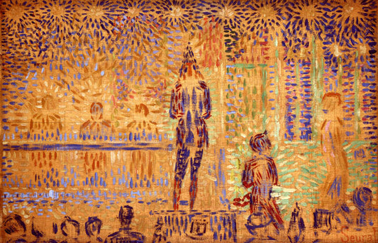 Reproduction du tableau « Étude pour "La Parade de cirque" - Georges Seurat » par Alpha Reproduction en peinture à l’huile