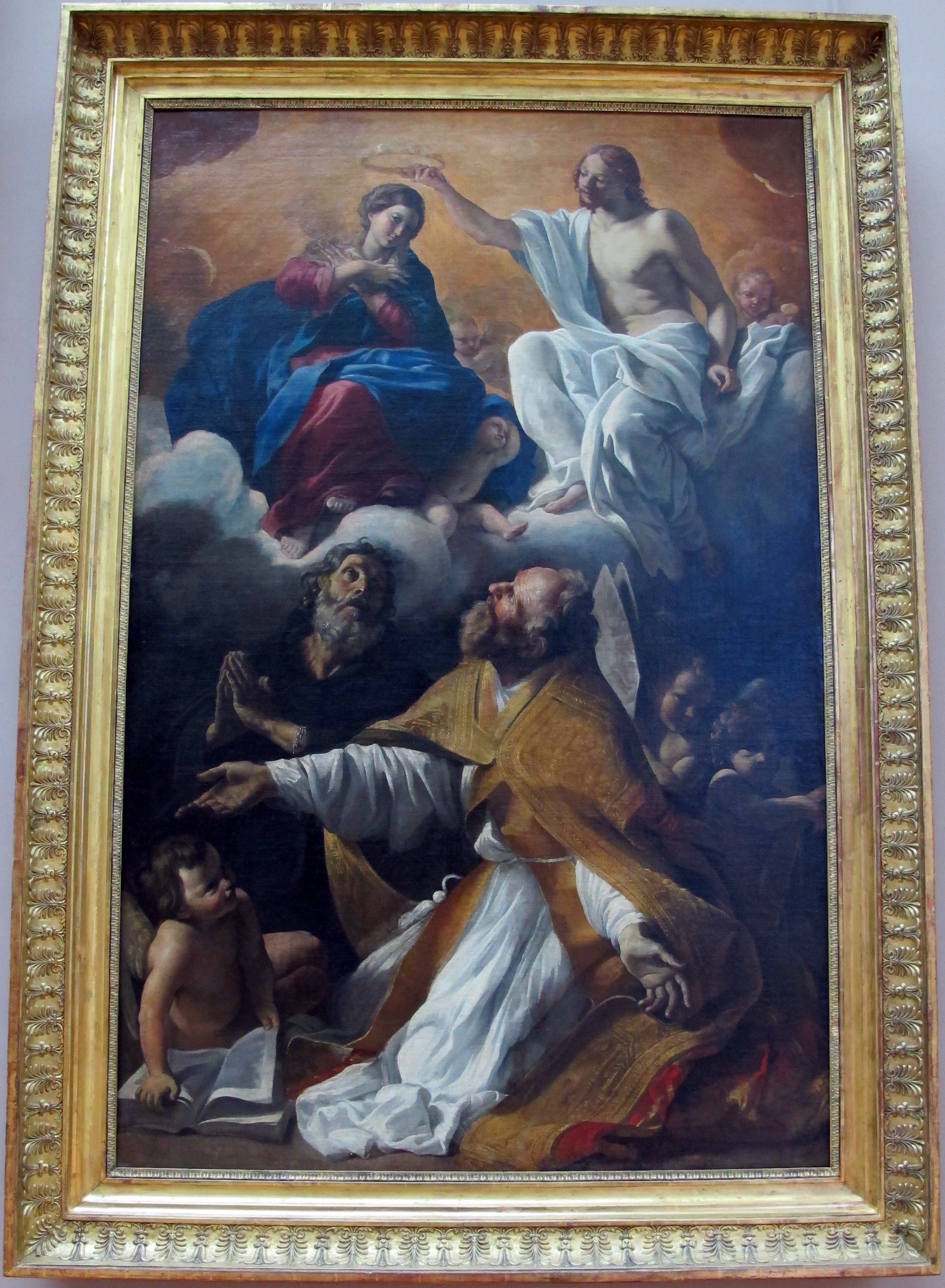 Le Couronnement de la Vierge avec saint Augustin et saint Guillaume d’Aquitaine - Giovanni Lanfranco - Alpha