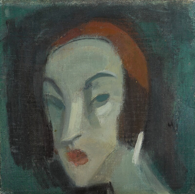 Girl against a Green Background (Dora) - Helene Schjerfbeck
