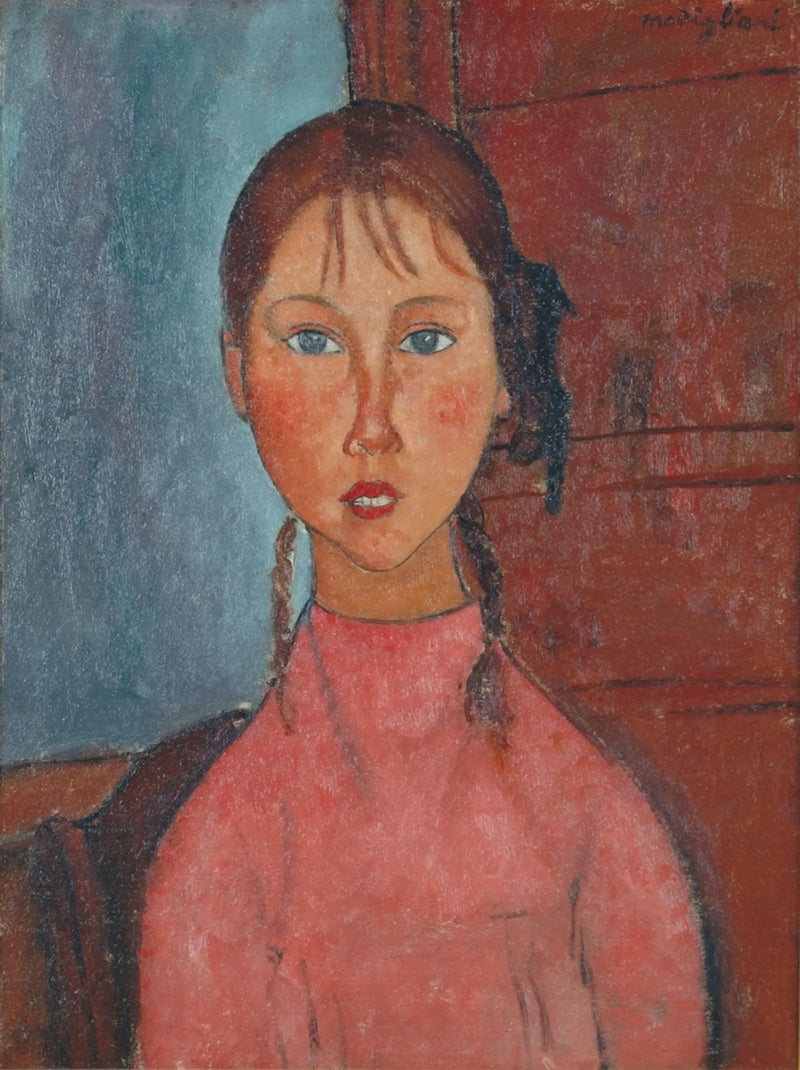 Pige med fletninger - Amedeo Modigliani