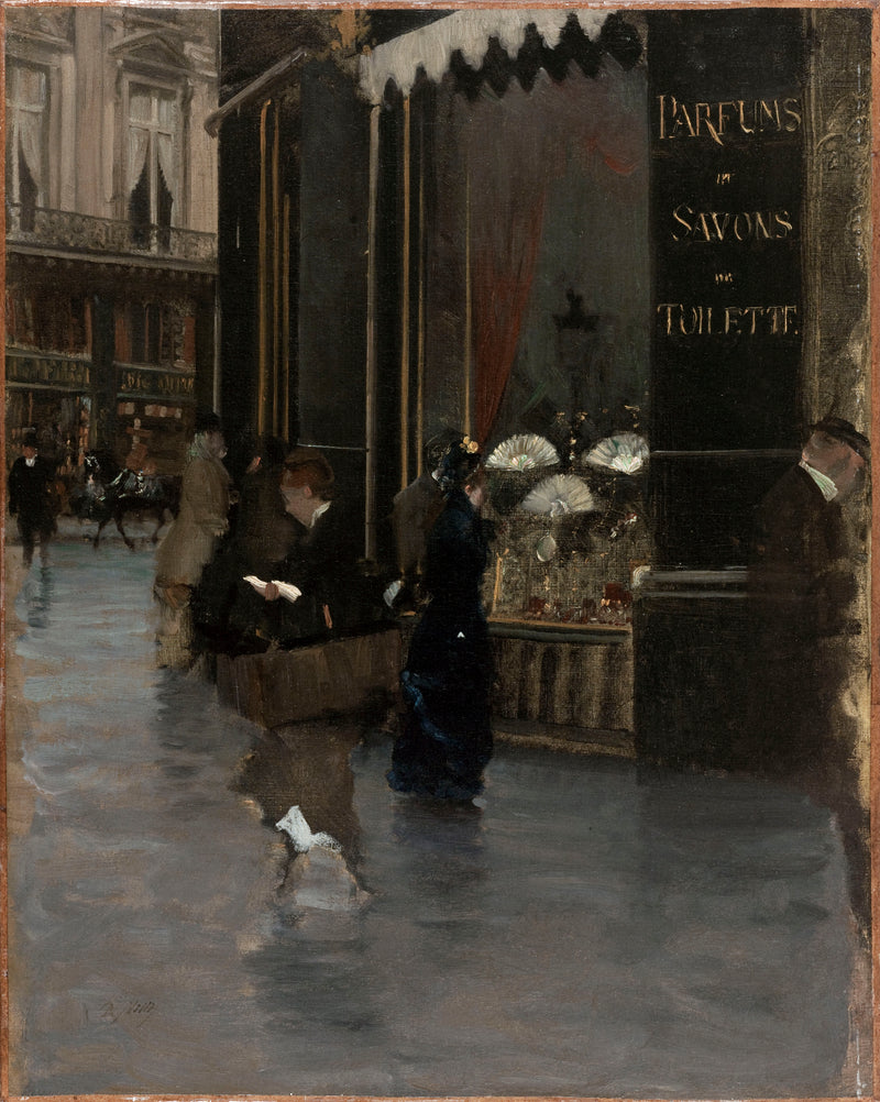 Parfumeriet Violet, i hjørnet af boulevard des Capucines og Scribe-gaden - Giuseppe De Nittis