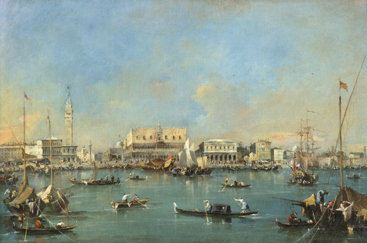 La Piazzetta og Esclavons kajen - Francesco Guardi