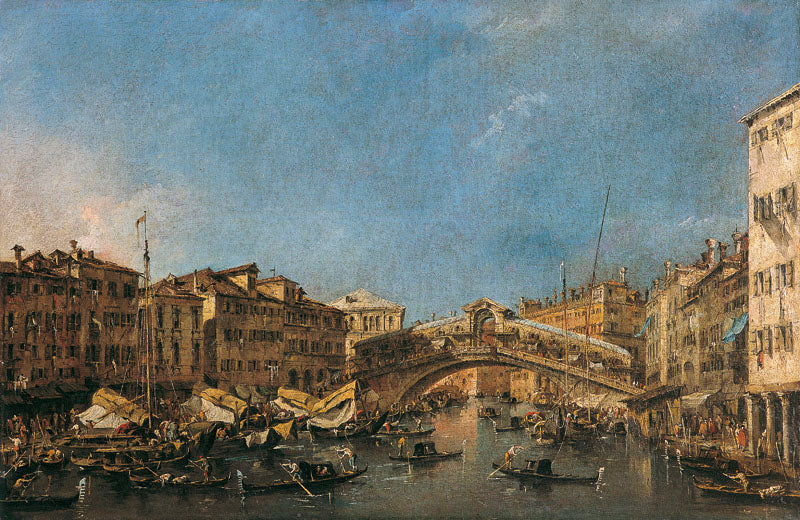Rialto-broen i Venedig - Francesco Guardi