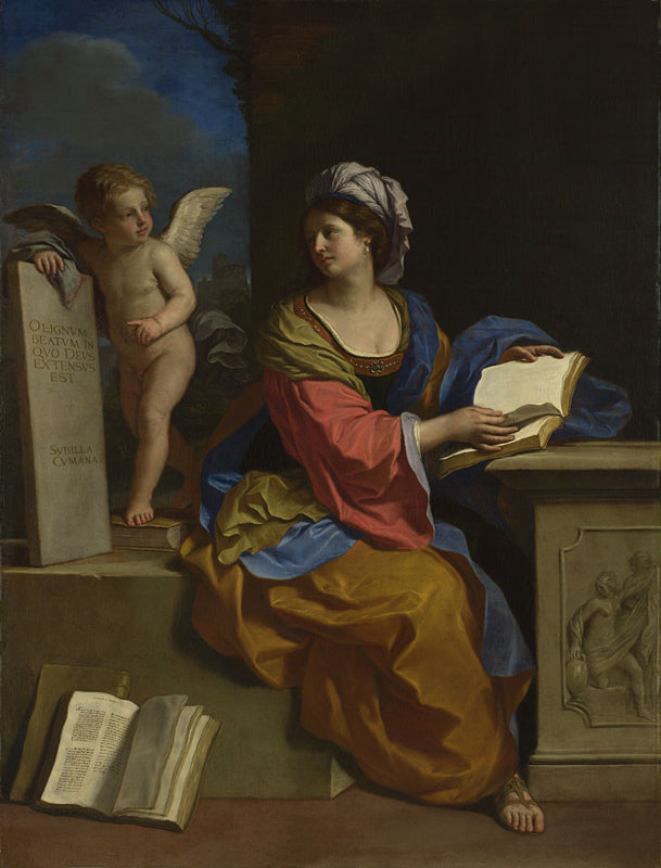 La Sibylle de Cumes avec un putto - Guercino - Alpha Reproduction