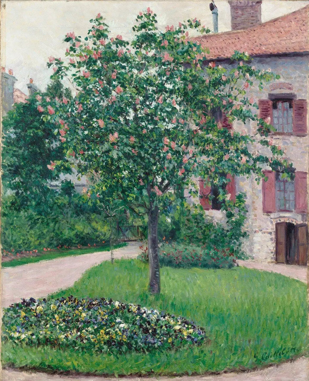 Reproduction du tableau « Arbre en fleurs - Gustave Caillebotte » par Alpha Reproduction en peinture à l’huile