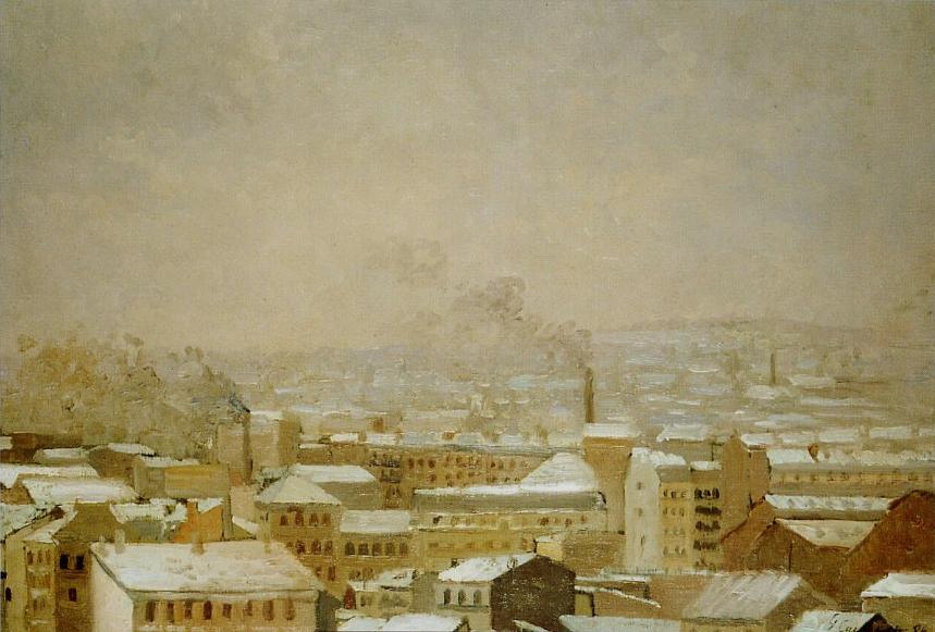 Reproduction du tableau « Paris sous la neige - Gustave Caillebotte » par Alpha Reproduction en peinture à l’huile