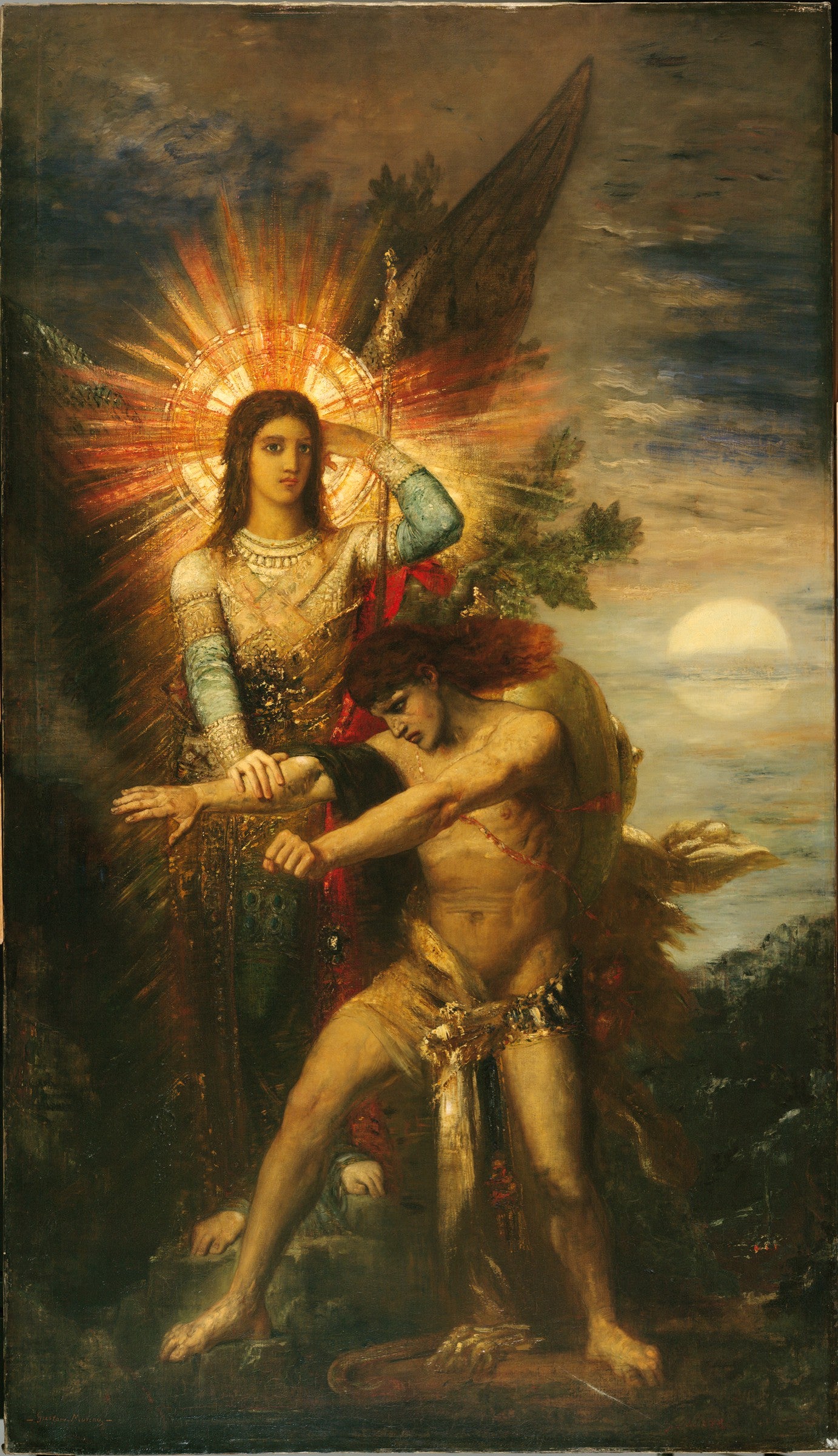 Jacob og Englen - Gustave Moreau