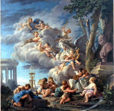 Les Génies des Sciences, de la Poésie, de l'Histoire, de la Physique et de l'Astronomie - Noël Hallé