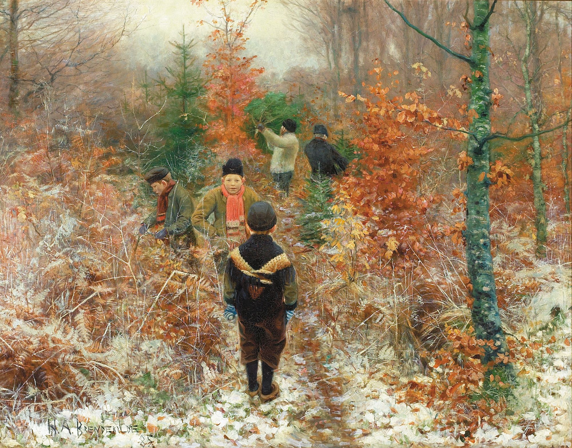 Couper les sapins de Noël. - H. A. Brendekilde