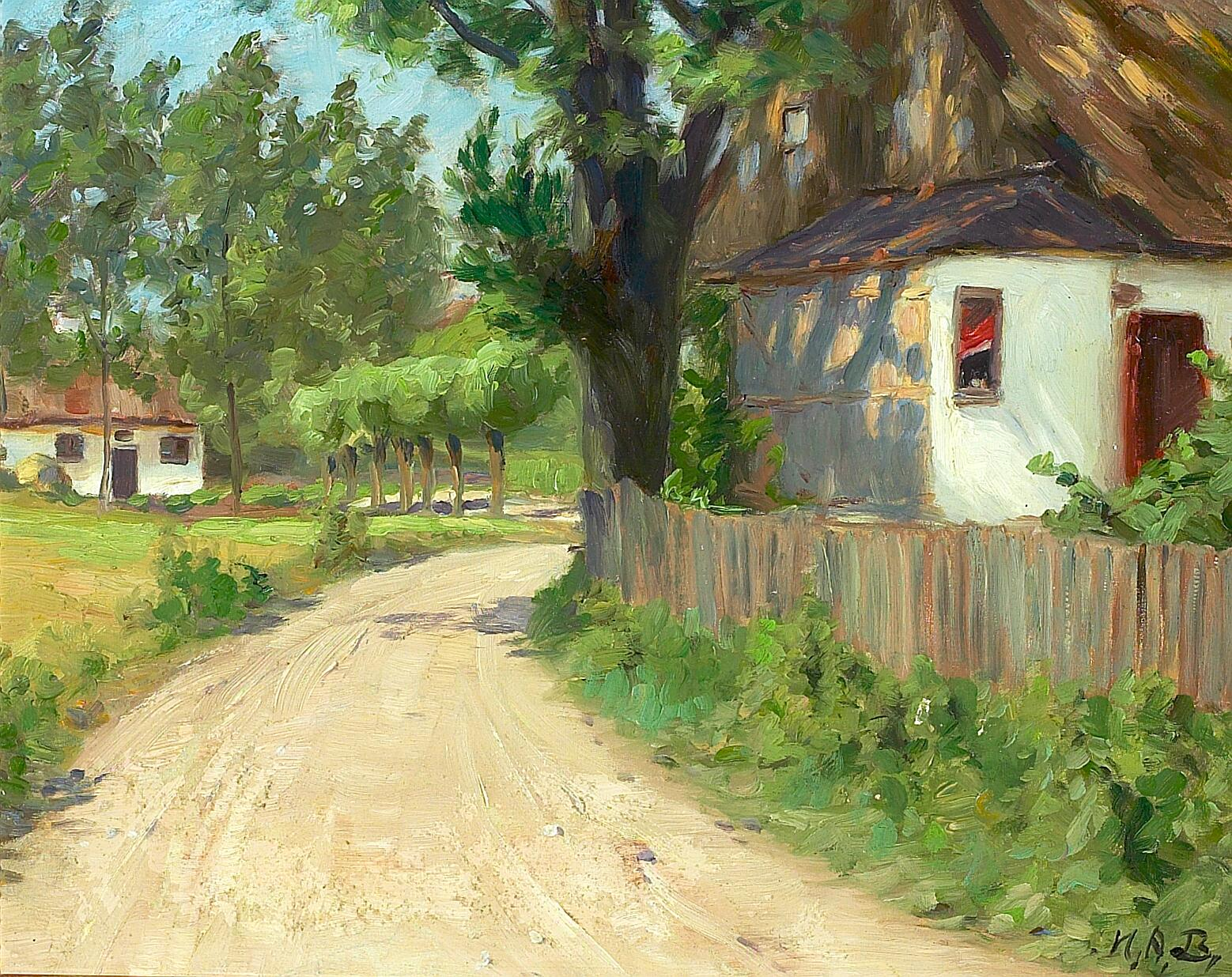 Une journée d'été dans un village de Fionie. - H. A. Brendekilde
