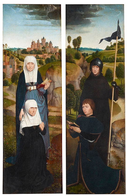 To vinger fra et triptyk med portrætterne af donorerne - Hans Memling