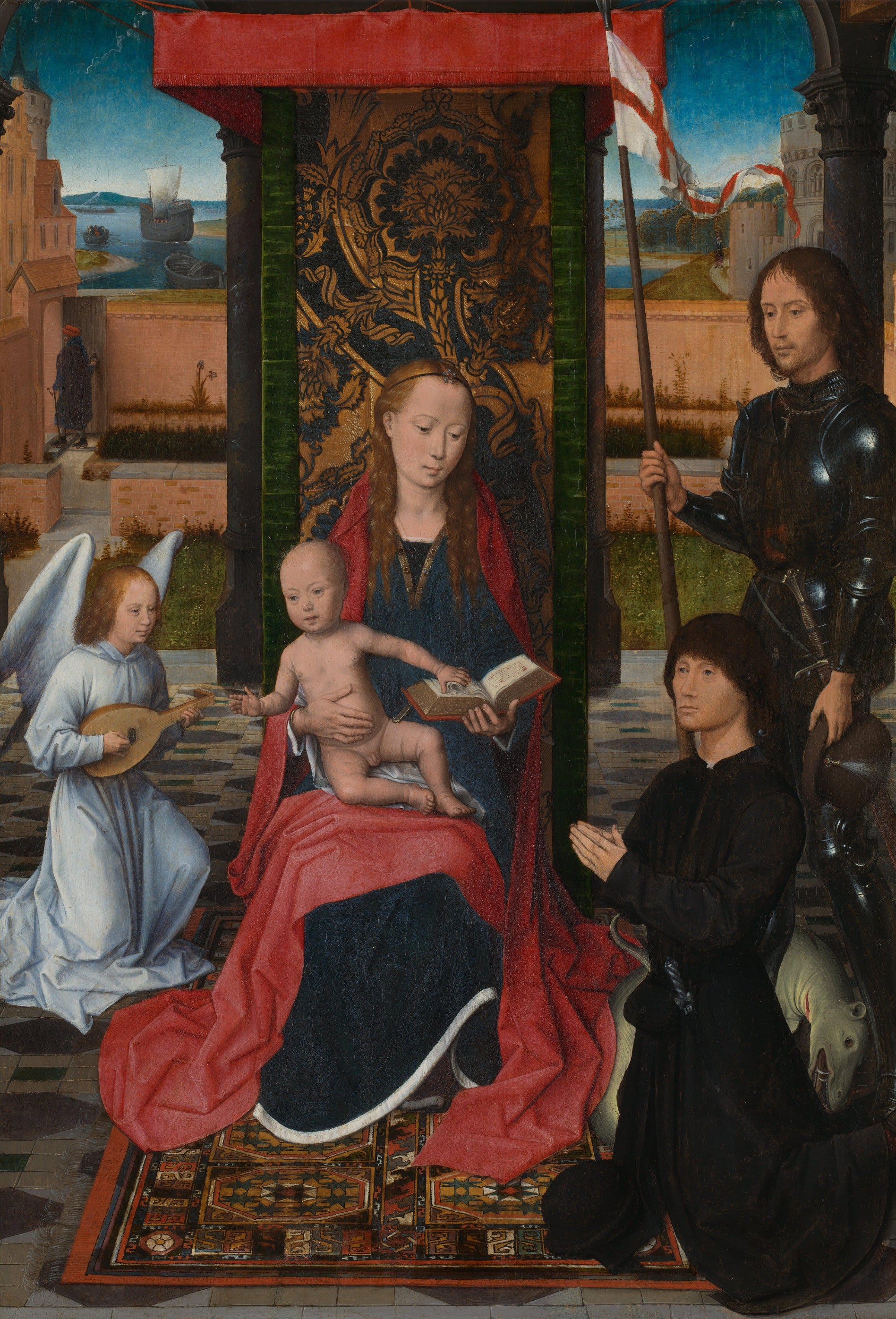 Jomfruen med barnet med en engel - Hans Memling