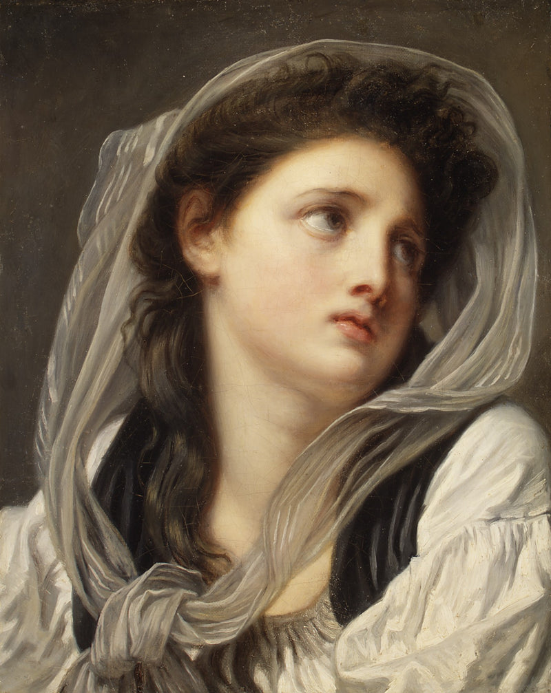 Ung kvindes hoved - Jean-Baptiste Greuze