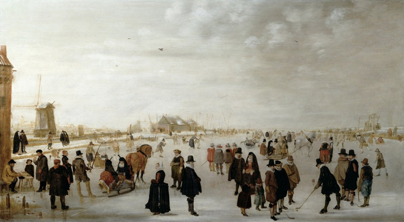 Paysage d'hiver sur la rivière Ijsel, près de Kampen, Hollande - Hendrick Avercamp