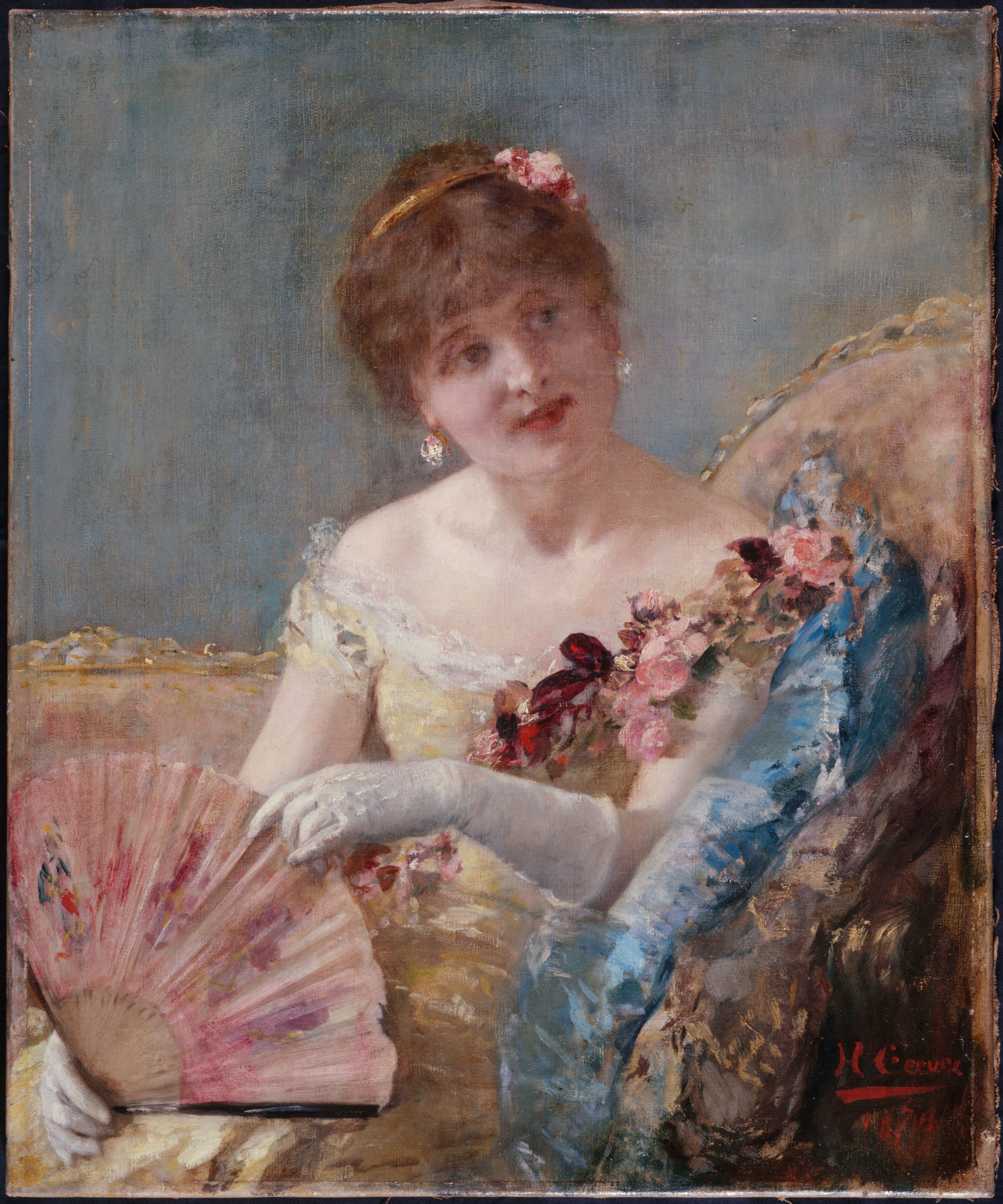 Femme à l'éventail (Portrait de Réjane?) - Henri Gervex