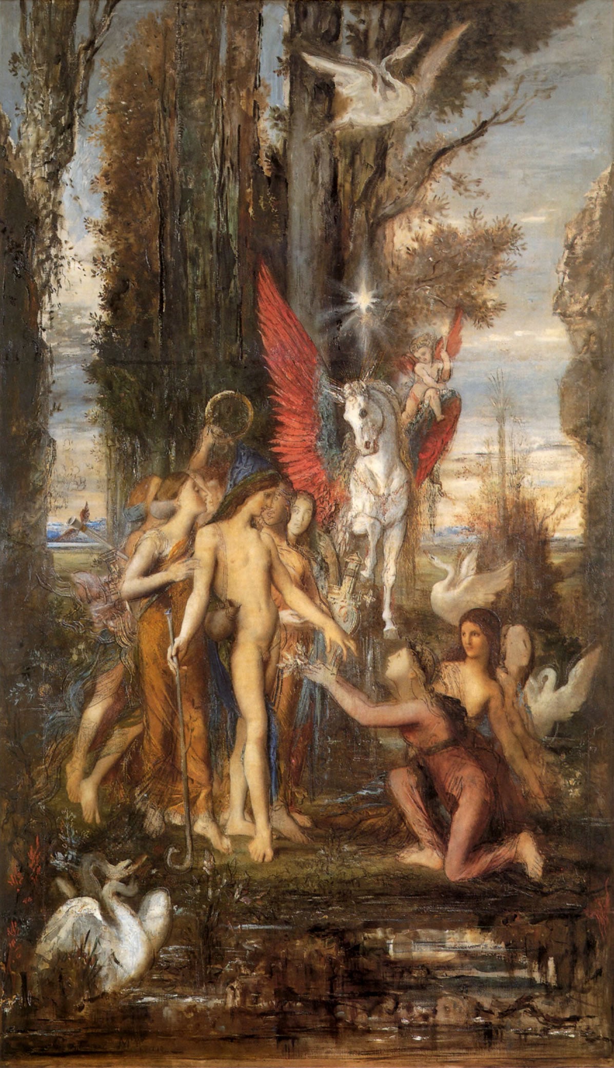 Hesiod og Muserne - Gustave Moreau