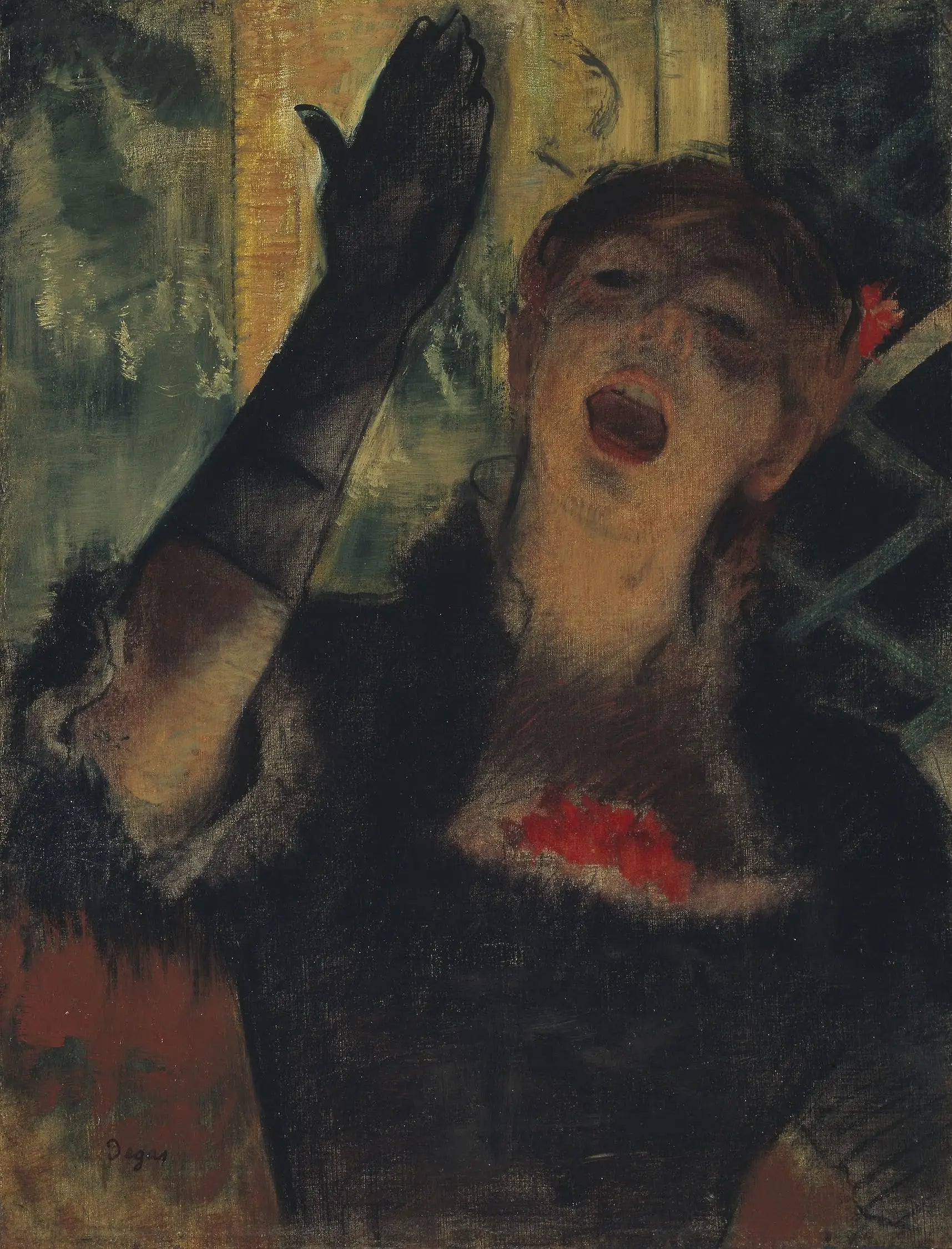 Reproduction du tableau « Café Singer - Edgar Degas » par Alpha Reproduction en peinture à l’huile
