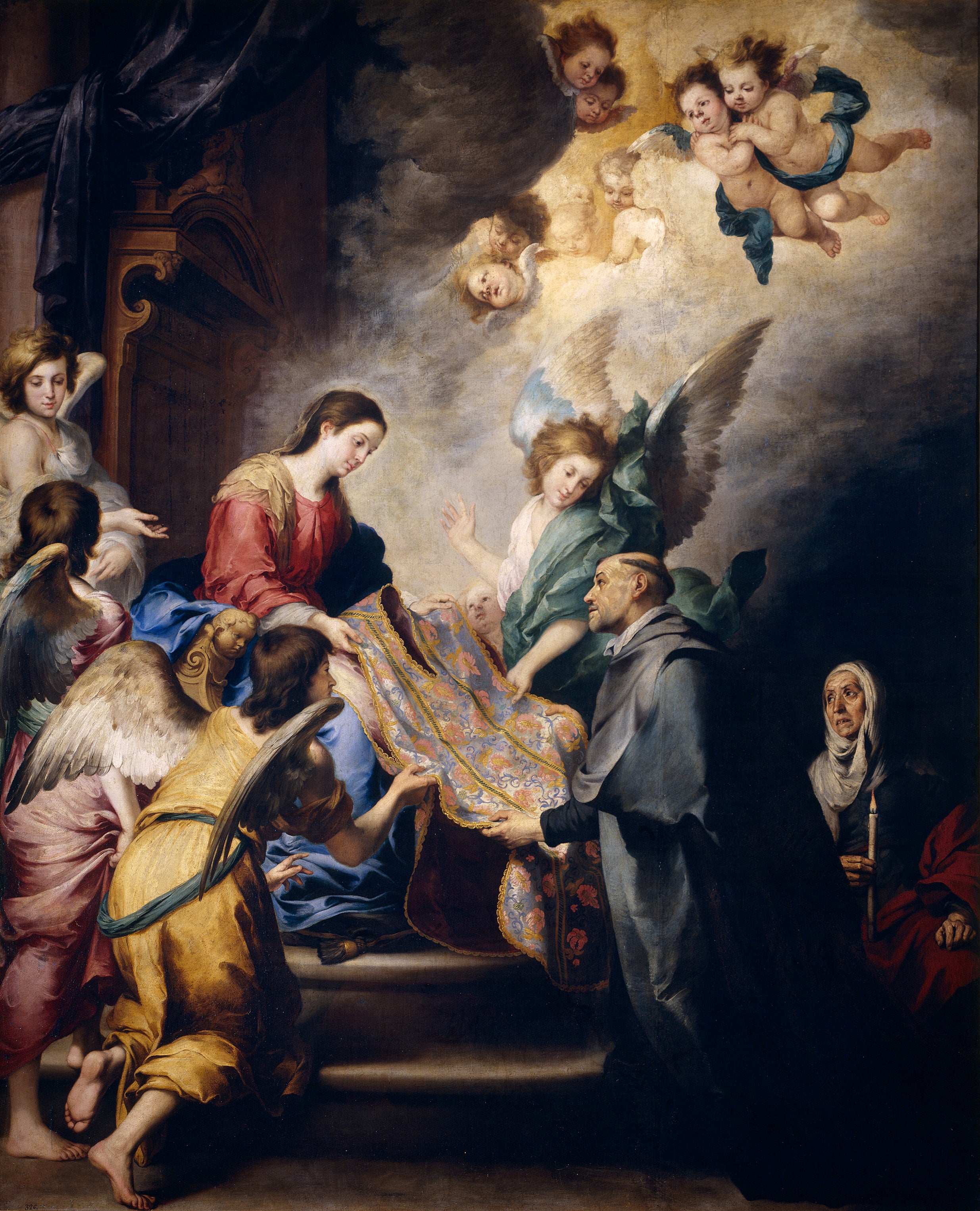 Apparitionen af Jomfru Maria ved Saint Ildefonse - Bartolomé Esteban Murillo