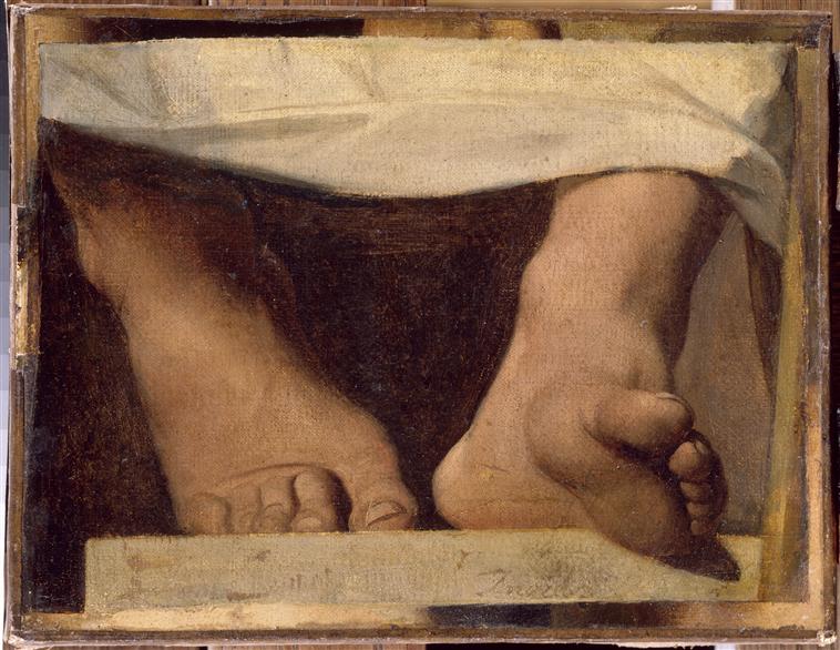 Homers fødder, studie til apotheosen af Homer - Jean-Auguste-Dominique Ingres