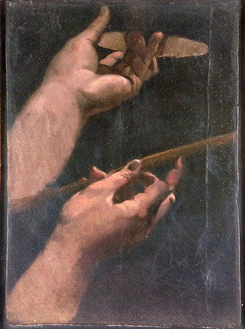 Studie for de to hænder af Louis XIII - Jean-Auguste-Dominique Ingres