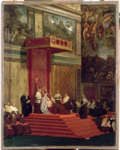Kapellet lejer af Pave Pius VII - Jean-Auguste-Dominique Ingres