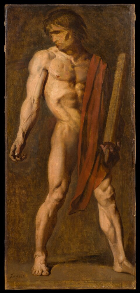Studie til figuren af lictoren til maleriet Martyrdom of Saint Symphorien - Jean-Auguste-Dominique Ingres