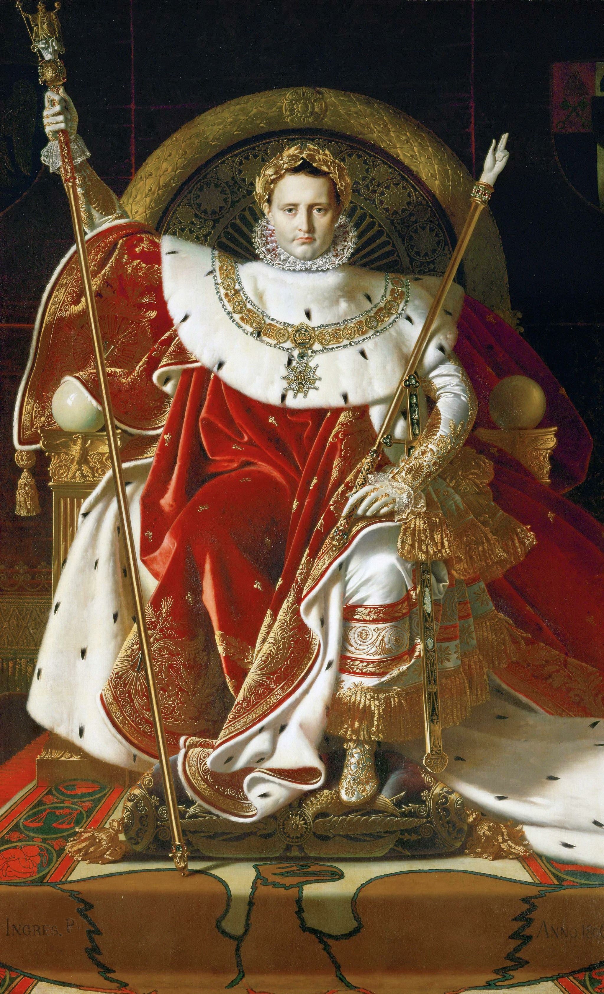 Napoleon I på den kejserlige trone - Jean-Auguste-Dominique Ingres