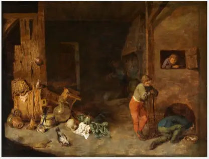 Indendørs af en gård - David Teniers den Yngre