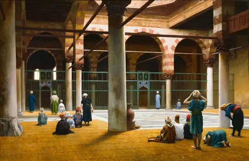 Reproduction du tableau « Intérieur d'une mosquée - Jean-Léon Gérôme » par Alpha Reproduction en peinture à l’huile