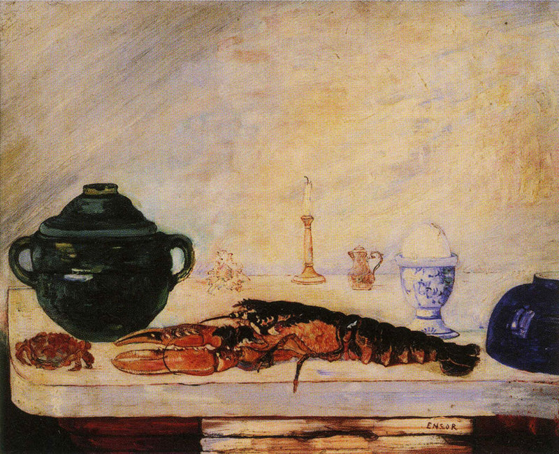 Still Life with Egg, Lobster and Crab - James Ensor