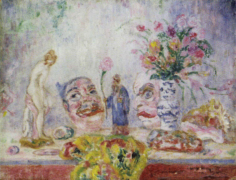 Vase, Statuette, Masks and Seashells - James Ensor
