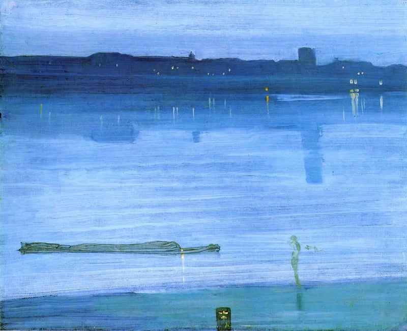 Nattens skær: Blå og Sølv – Chelsea - James Abbott McNeill Whistler
