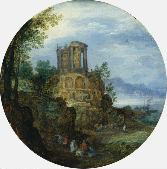 Paysage côtier avec le temple de Vesta - Jan Brueghel l'Ancien