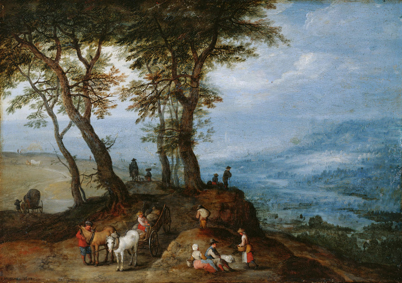 Paysage avec des agriculteurs d'aller à un marché - Jan Brueghel l'Ancien
