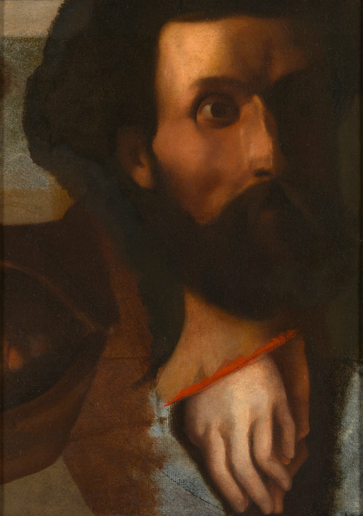 Studier af et mandehoved, hænderne fra den hellige Johannes, der tilbyder Kristus nøglerne til paradis til den hellige Peter og den kapucinske munk med hætte - Jean-Auguste-Dominique Ingres
