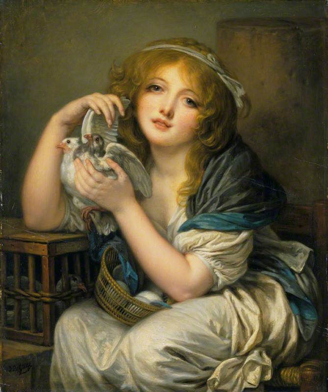 Pige med due - Jean-Baptiste Greuze