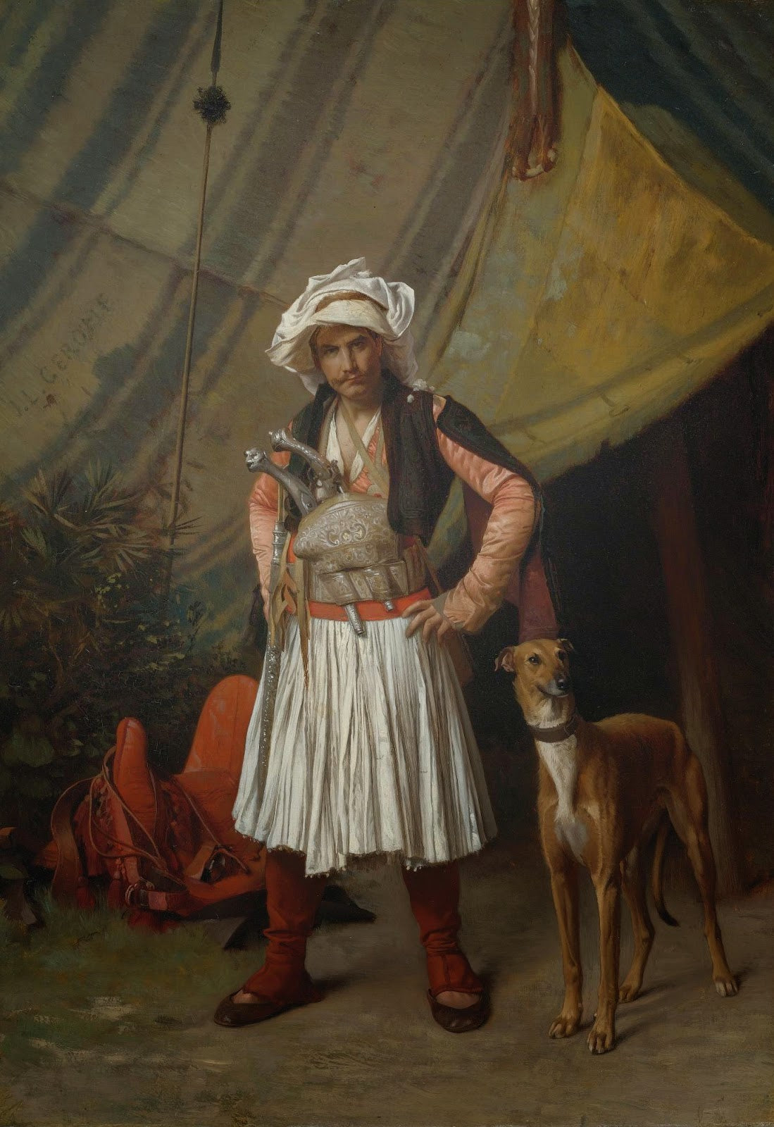 Reproduction du tableau « Bashi-Bouzouk et son chien - Jean-Léon Gérôme » par Alpha Reproduction en peinture à l’huile