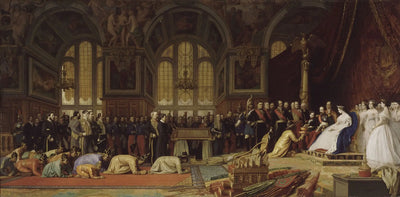 Reproduction du tableau « Réception des ambassadeurs siamois par l'Empereur Napoléon III au palais de Fontainebleau, 27 juin 1861 - Jean-Léon Gérôme » par Alpha Reproduction en peinture à l’huile