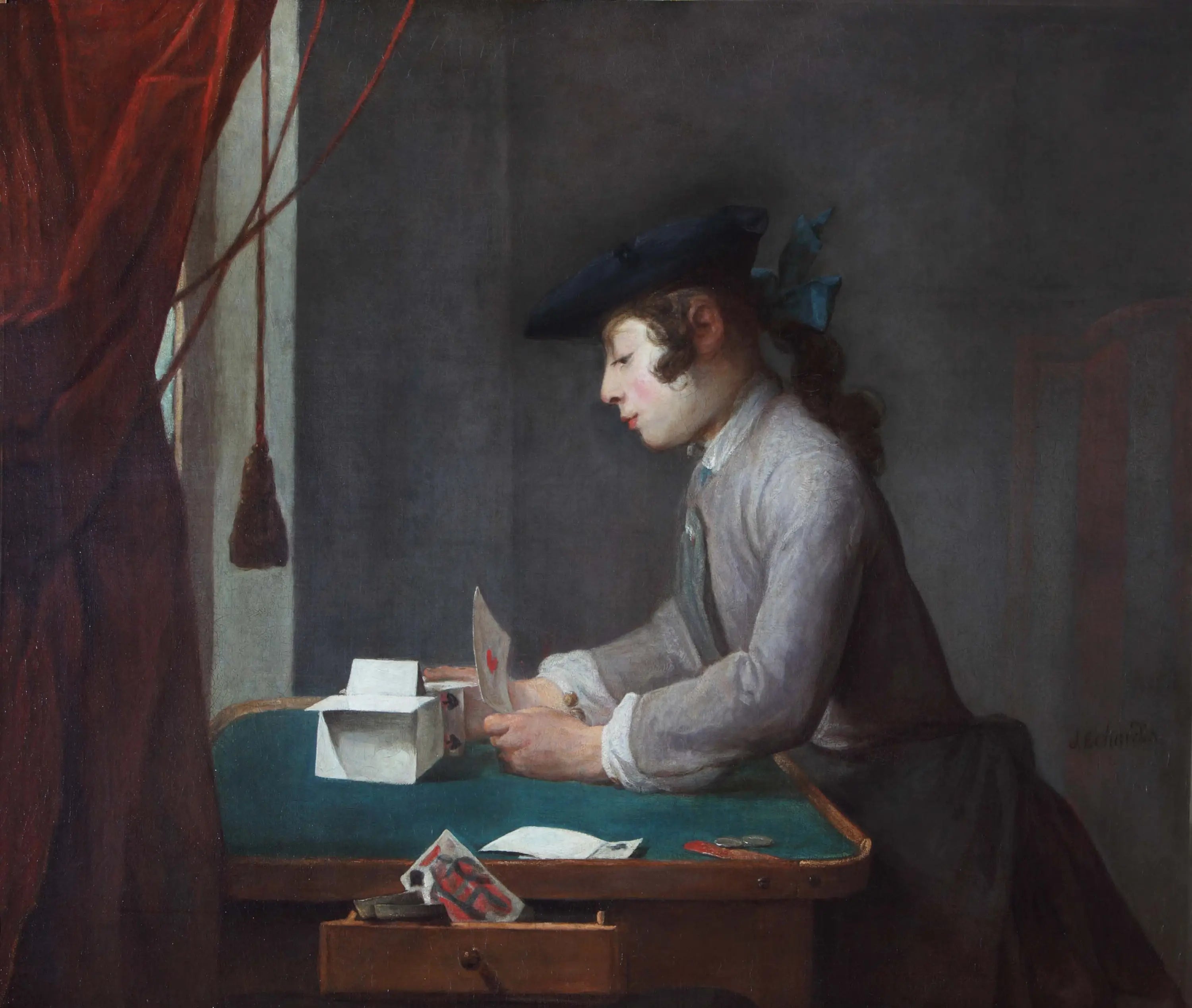 Le faiseur de châteaux de cartes - Jean Siméon Chardin - Alpha Reproduction