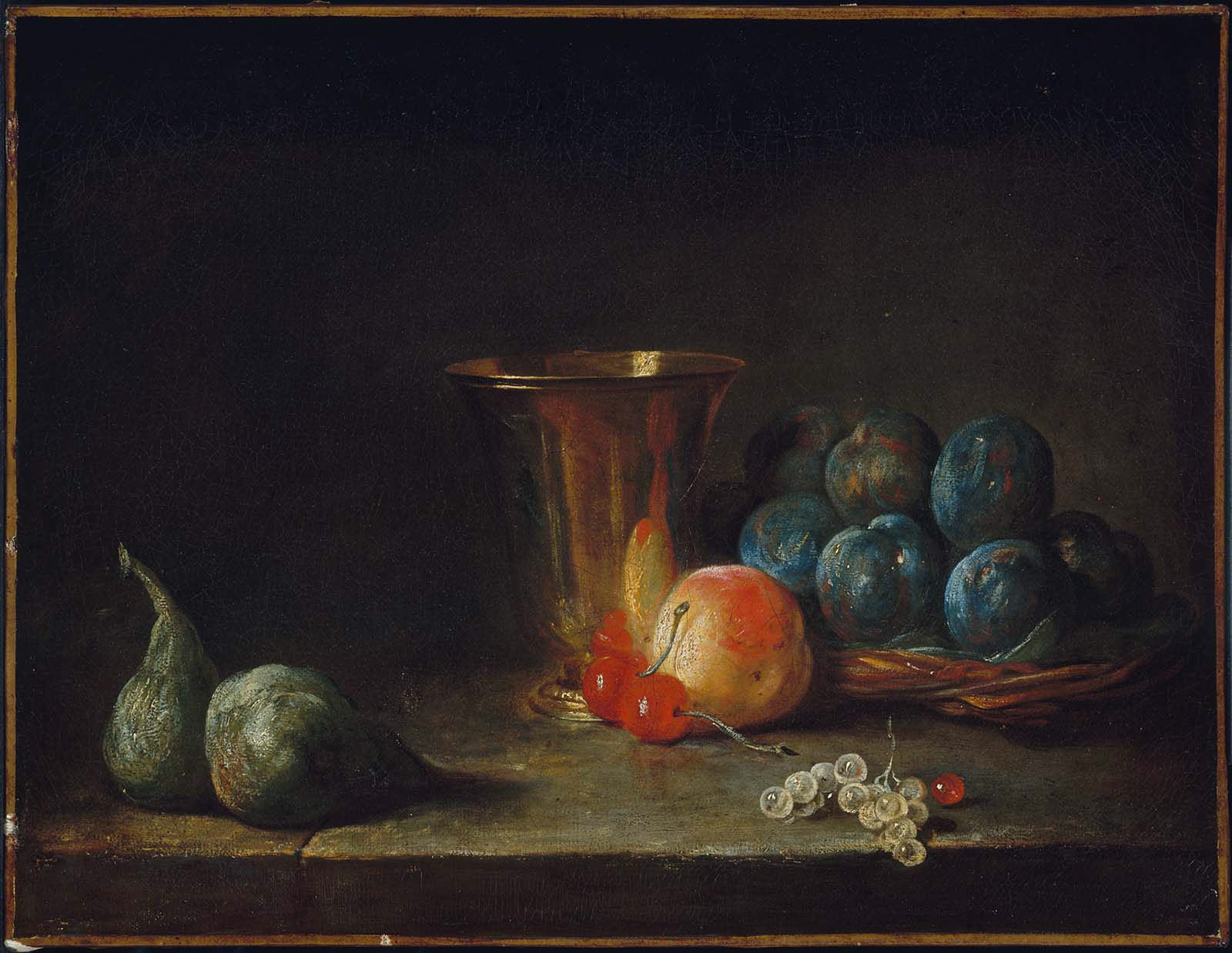 Nature morte avec carafe, gobelet en argent et fruits - Jean Siméon Chardin