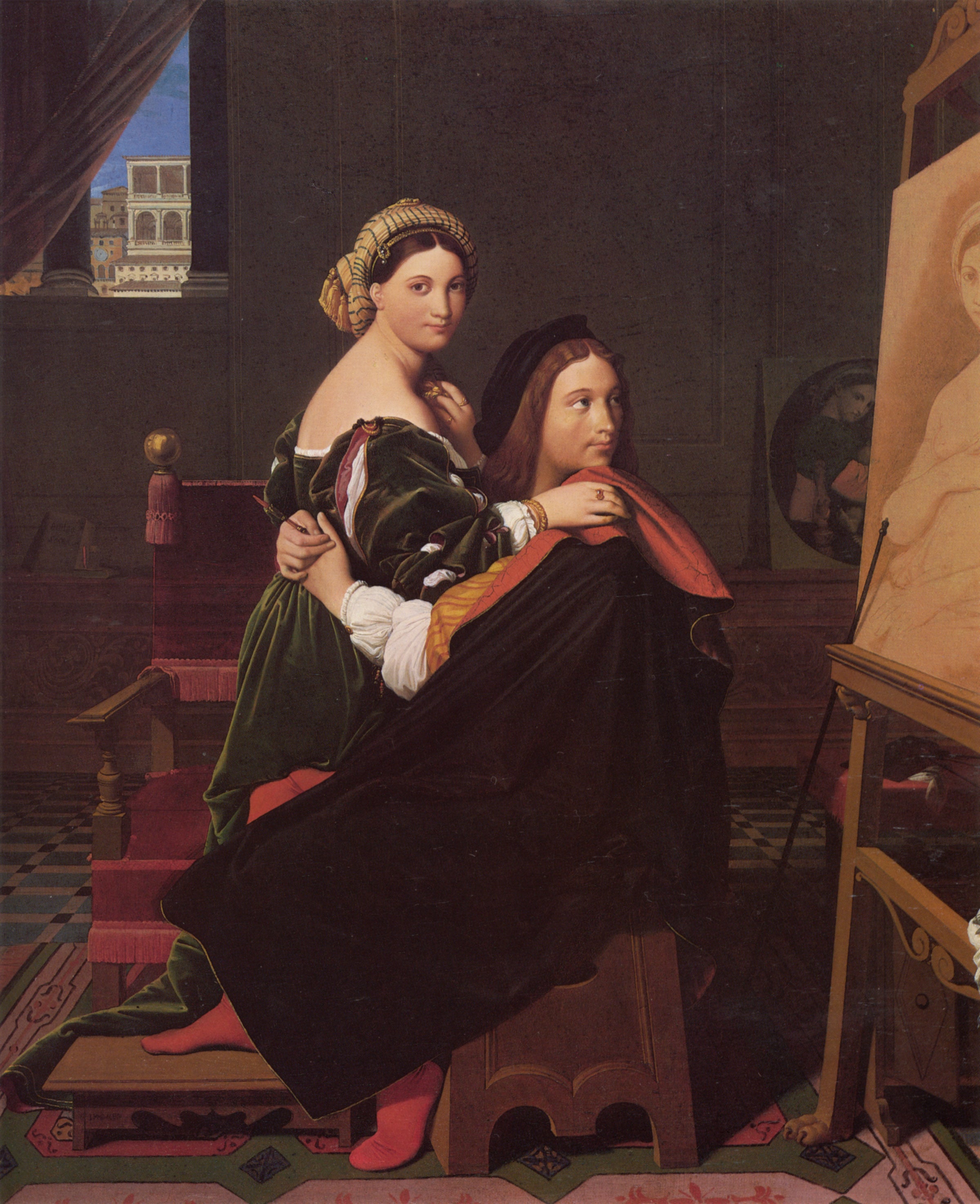 Raphael og Fornarina - Jean-Auguste-Dominique Ingres