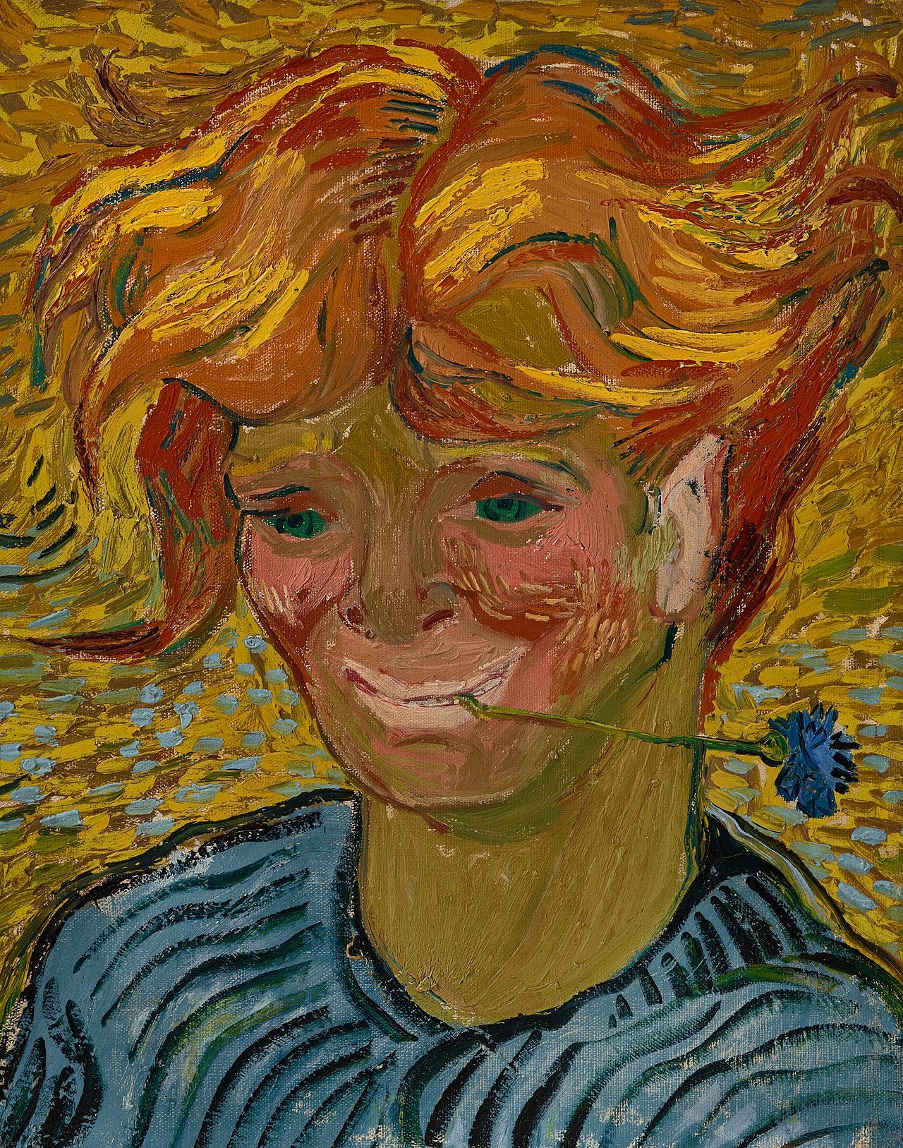 Ung mand med kornblomst - Vincent van Gogh