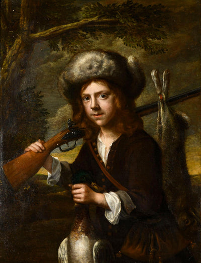 Portrait d'un jeune chasseur - Joachim von Sandrart