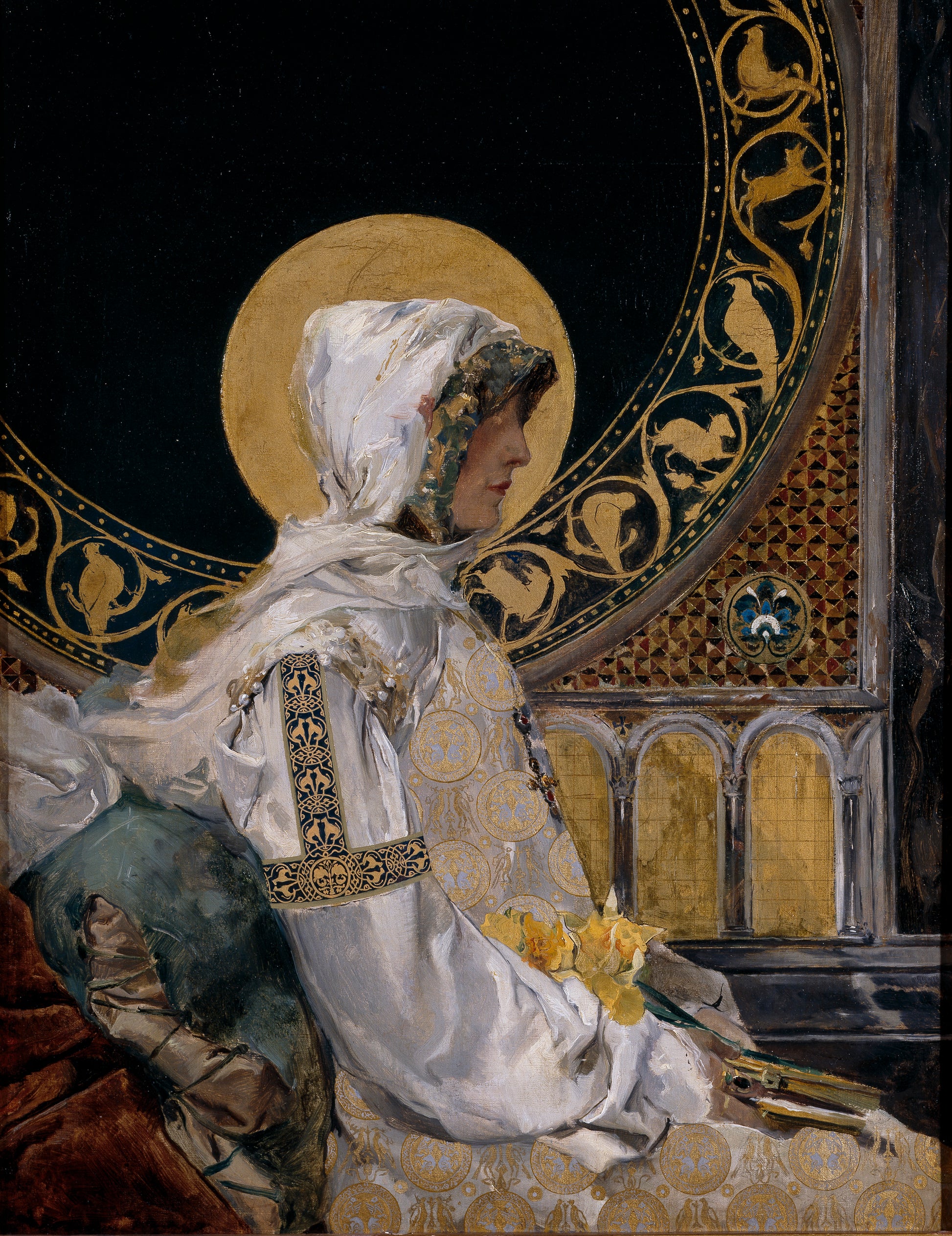 Reproduction du tableau « Père Noël en prière - Joaquín Sorolla » par Alpha Reproduction en peinture à l’huile