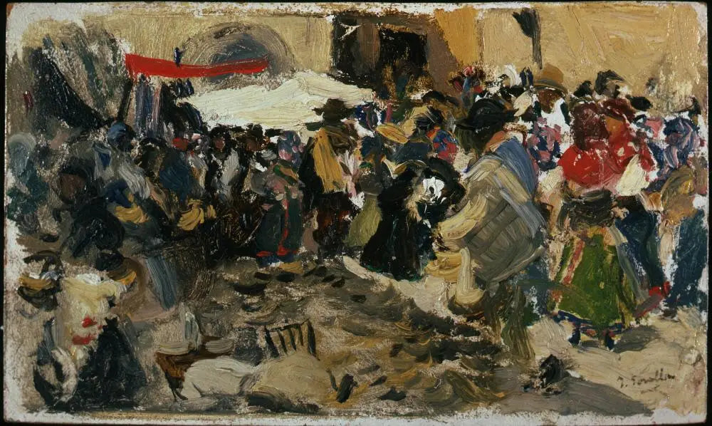Reproduction du tableau « Marché, León (Auvents) - Joaquín Sorolla » par Alpha Reproduction en peinture à l’huile