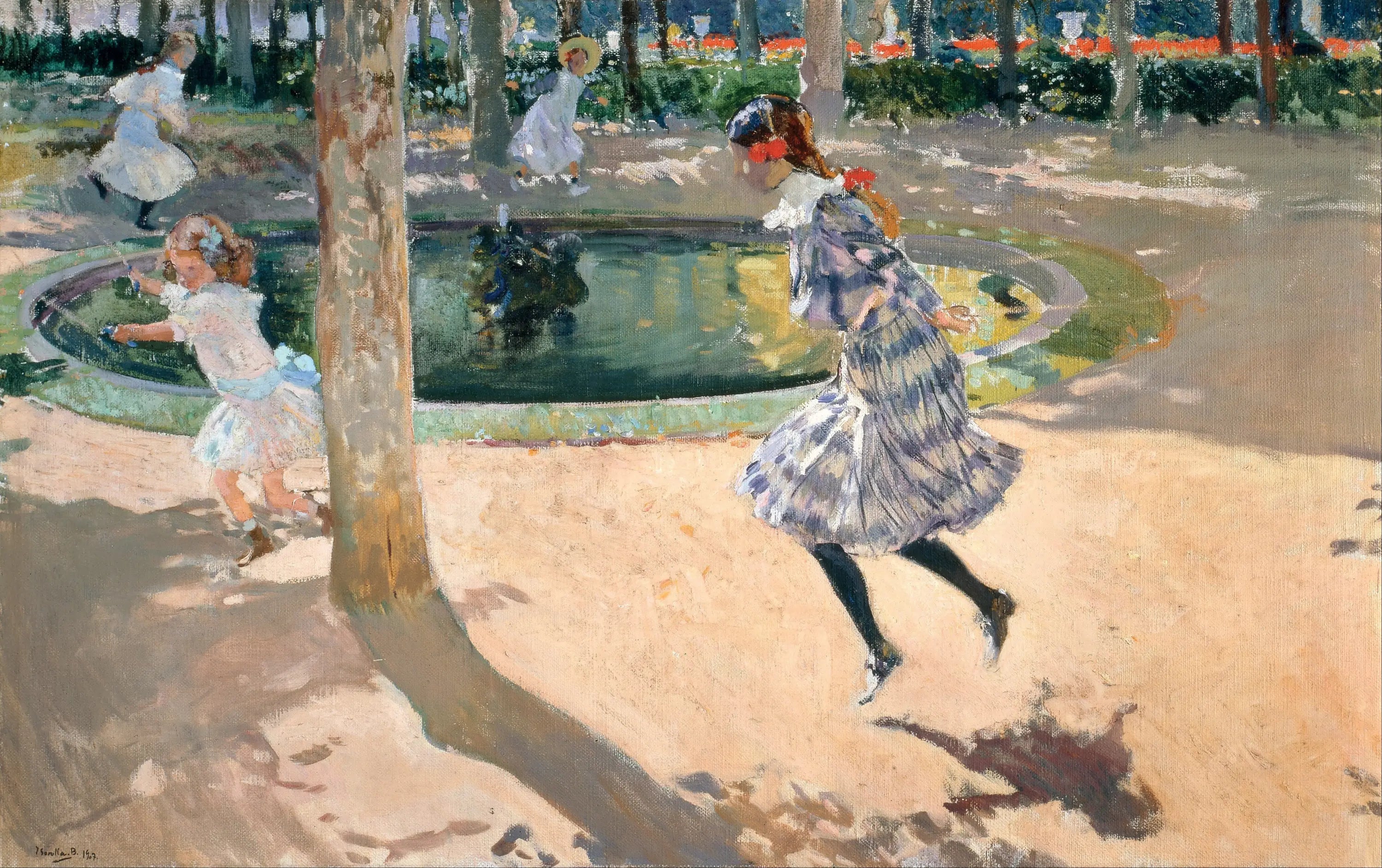 Reproduction du tableau « Le Saut à la corde - Joaquín Sorolla » par Alpha Reproduction en peinture à l’huile
