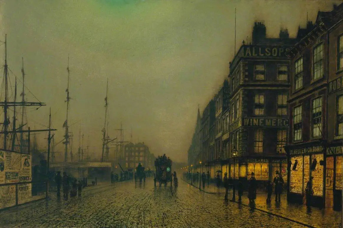 Liverpool Quay au clair de lune - John Atkinson Grimshaw - Alpha Reproduction