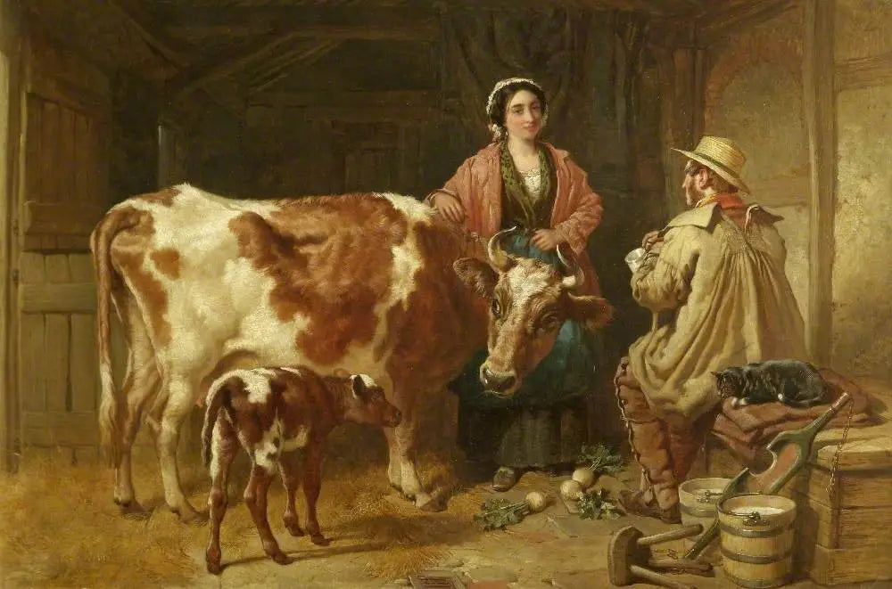 Une conversation avec la laitière - John Frederick Herring Sr. - Alpha Reproduction